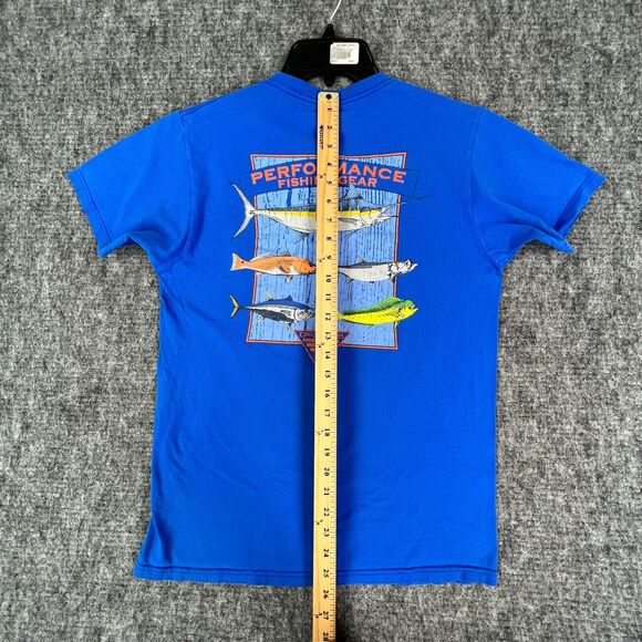 Columbia Shirt Mens Medium Blue PFG Performance Fishing Gear Saltwater Fish‎ - Picture 6 of 8